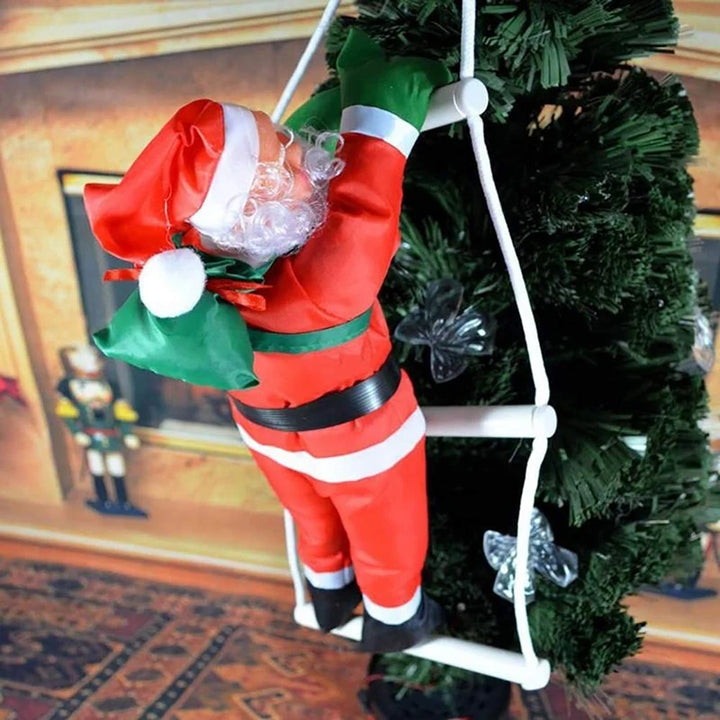 Santa Claus Climbing Ladder Ornaments Xmas Tree Santa Claus Climbing Ladder Rope Hanging Pendant 2024 Merry Christmas Decoration