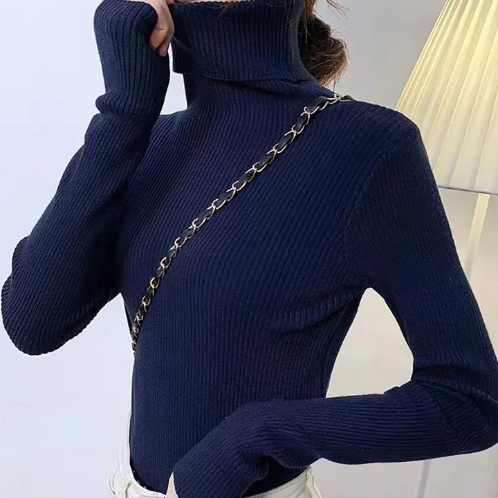 Women Fall Turtleneck Sweater Knitted Soft Pullovers Cashmere Jumpers Basic Soft Sweaters Female Basic Blouse New