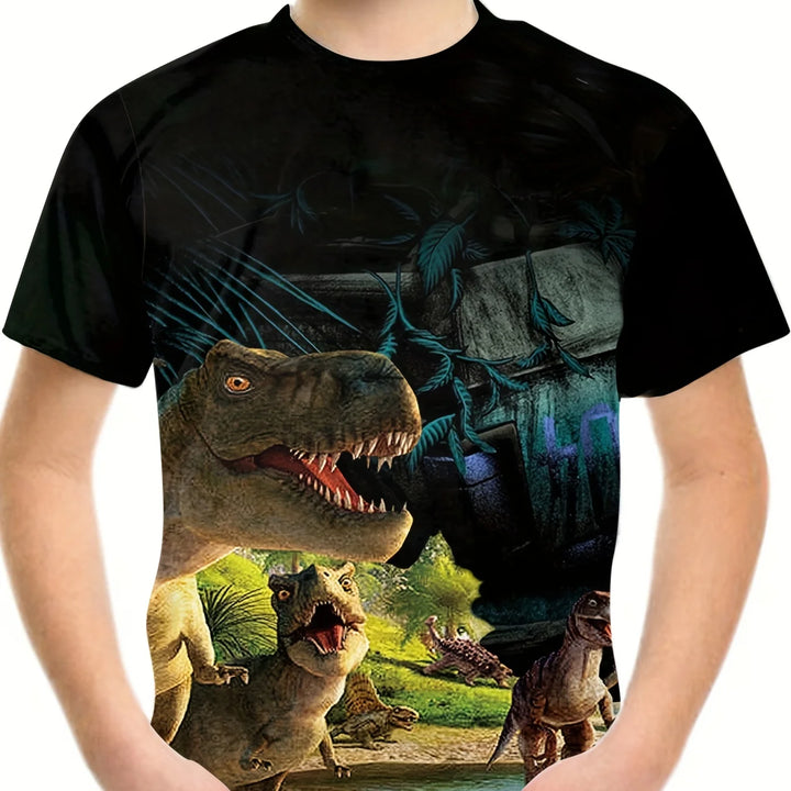 Children's Clothing Boys Tshirt Short Sleeve Child T-Shirt 3D Dinosaur Print Casual Kids Summer Clothes Girls Clothes Tops Tee