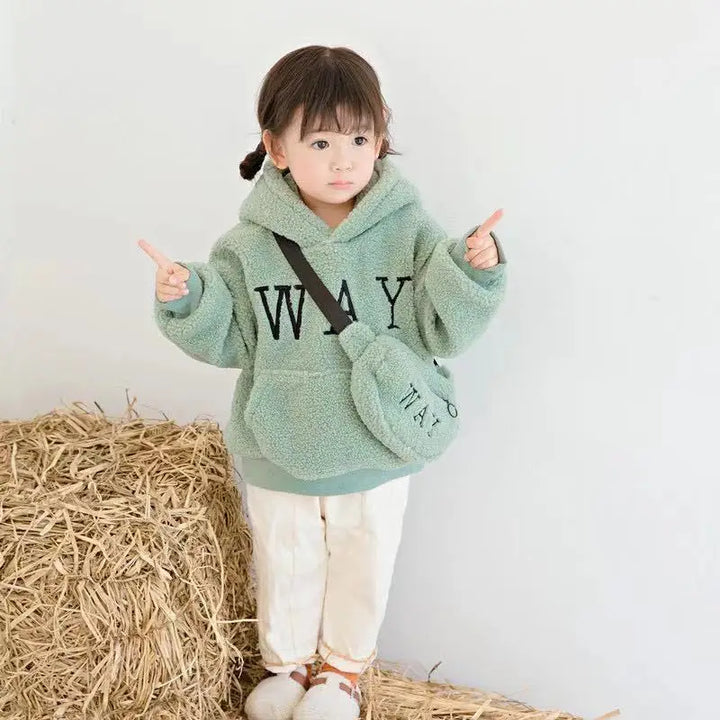 2-9 Year Kids Girls Boys Hoodies Sweatshirt Autumn Winter Warm Fleece Top Fashion Long Sleeve Pullover Sweater Children Clothing