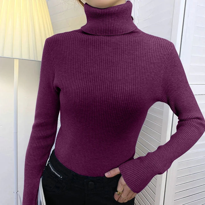 Women Fall Turtleneck Sweater Knitted Soft Pullovers Cashmere Jumpers Basic Soft Sweaters Female Basic Blouse New