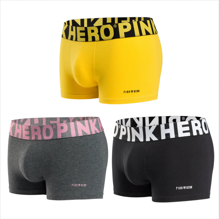 3 Pcs  PINKHERO  Underpants For Men,Including High Quality Comfy And Soft Cotton Underwear Boxer Briefs,Calzoncillos Hombre