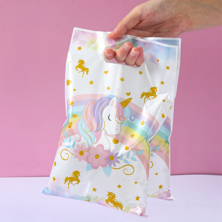 10/25/50pcs Handbag Candy Bags Unicorn Birthday Party Decor Kids Gift Packing Bag 1st Birthday Baby Shower Girl Party Supplies