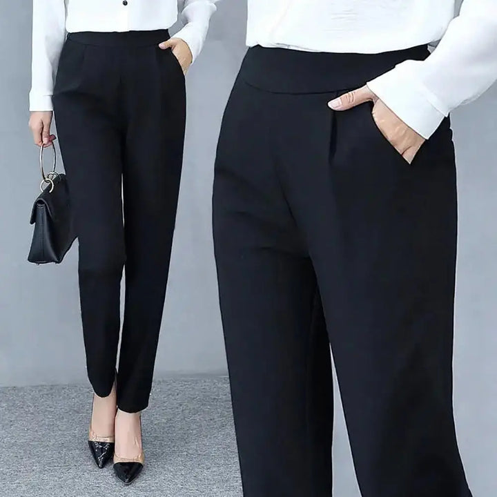 Classic Women's Pencil Pants Spring Basic Solid High Waist Straight Pant Female Casual Slim Ankle Length Trouser Pantalones