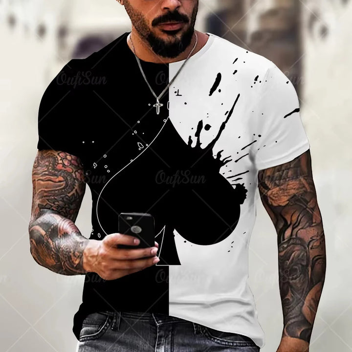 New Summer/Fall Men's Clothing 3d Printed Men's Route 66 Short Sleeve T-Shirt Men's Loose Fashion Casual Extra Size T-Shirt