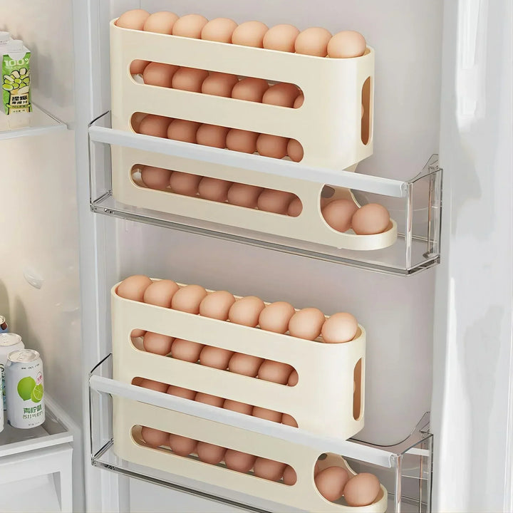 2-4-layer Slide Egg Storage Box Ladder Style Egg Box Storage Refrigerator Side Door Large Capacity Automatic Egg Rolling Machine