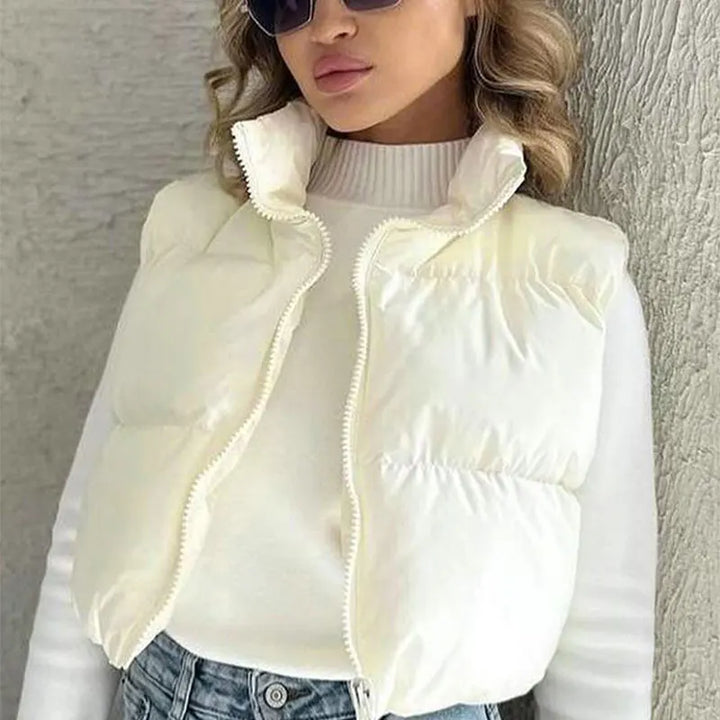 Women's Jacket New Autumn Solid Sexy Sleeveless Jacket Streetwear Fashion Turtleneck Versatile Casual Slim Outdoor Travel Jacket