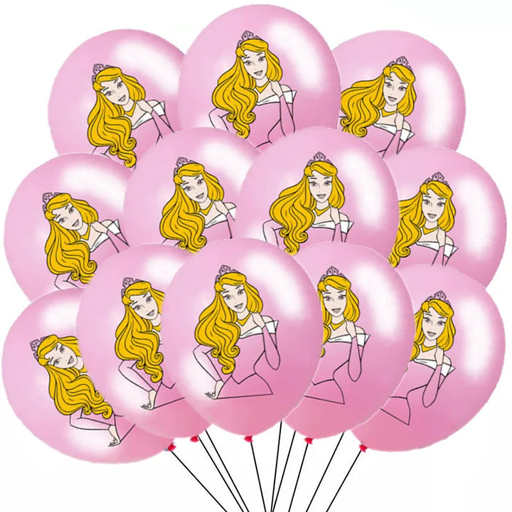 12pcs Disney Princess Snow White 12 Inch Latex Balloons Girl Birthday Party Decorations Toys For Kids Baby Shower Party Supplies