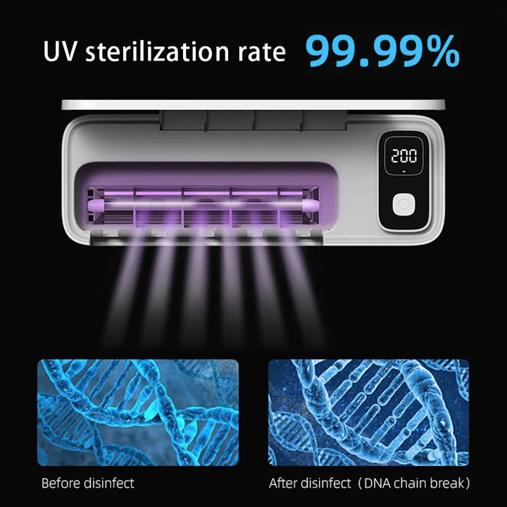 UV Toothbrush Sterilizer Rechargeable Fast Drying Wall-mounted Tooth Brush Holder With LED Display For Bathroom