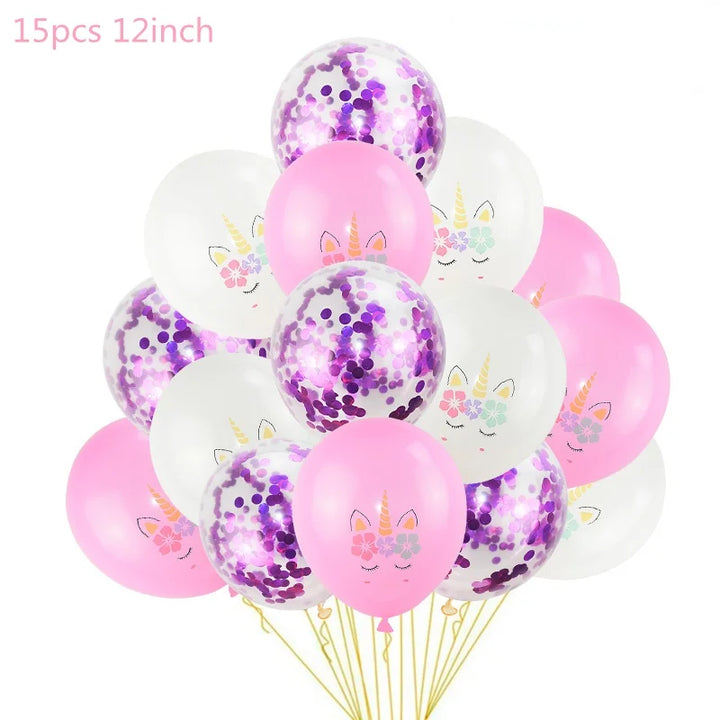 1 Set Unicorn Party Balloons Birthday Baloon Unicorn Decoration Latex Confetti Balloon Birthday Party Decoration Balloons Kids