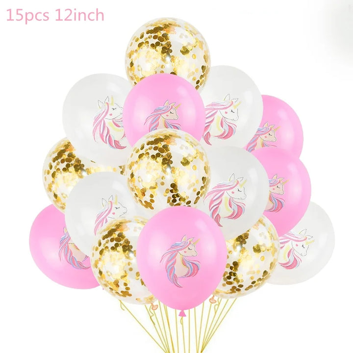 1 Set Unicorn Party Balloons Birthday Baloon Unicorn Decoration Latex Confetti Balloon Birthday Party Decoration Balloons Kids