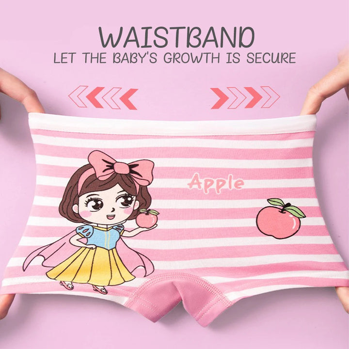 4Pcs Baby Girls Panties Cartoon Printing Pattern Underpants Kids Underwear Cotton Panties Toddler Children Underwear 3-8Years