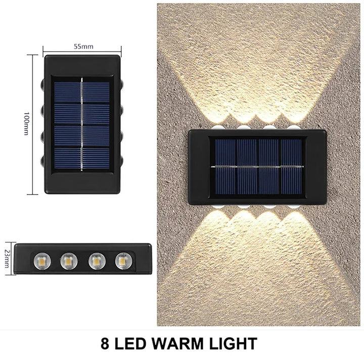 LED Solar Wall Lamp Outdoor Waterproof Light Up and Down Luminous Lighting for Home Garden Yard Fence Decoration Sunlight Light