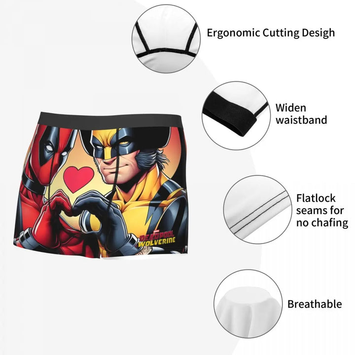 Deadpool & Wolverine Disney Marvel Deadpool & Wolverine Film Underpants Cotton Panties Men's Underwear Ventilate Shorts Boxer