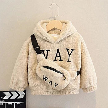 2-9 Year Kids Girls Boys Hoodies Sweatshirt Autumn Winter Warm Fleece Top Fashion Long Sleeve Pullover Sweater Children Clothing