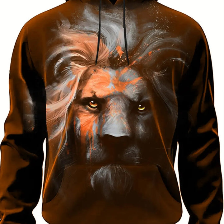 Graphic Lion Men's Fashion 3D Print Hoodie Streetwear Hoodies Long Sleeve Hooded Print Front Pocket Spring Hoodie Sweatshirt