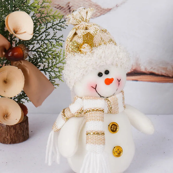 Navidad Natal Gift Snowman Doll Cloth Ornament Merry Christmas Decoration For Home 2024Xmas Pendent New Year 2025