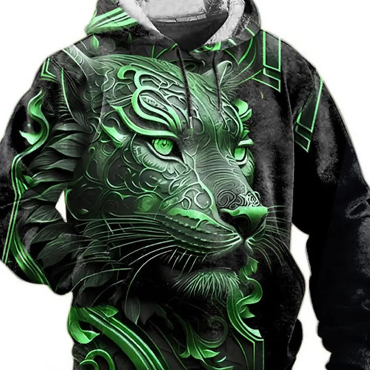 Graphic Lion Men's Fashion 3D Print Hoodie Streetwear Hoodies Long Sleeve Hooded Print Front Pocket Spring Hoodie Sweatshirt