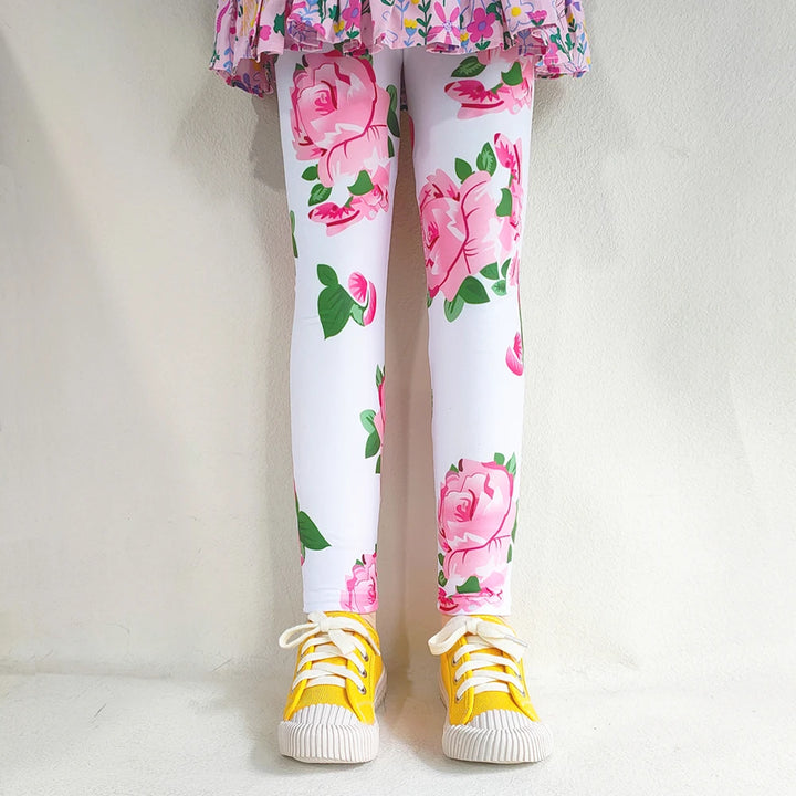 Print Kids Baby Girl Leggings Spring Summer Children Stretch Slim Pants for 2-11 Years